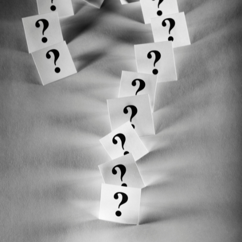question marks representing uncertainty about crawl space moisture problems and need for inspection