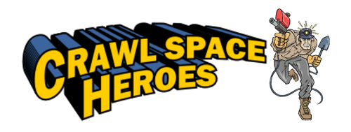 crawl space heroes logo representing crawl space repair and encapsulation services in Georgia