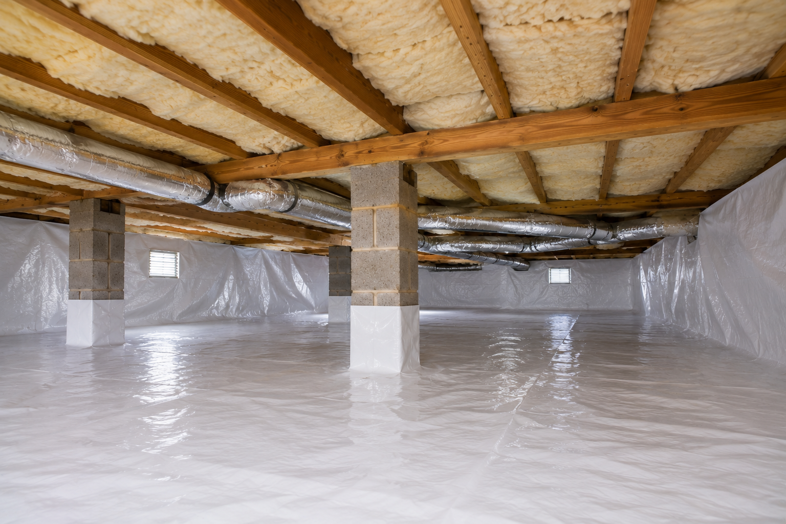 Moisture-controlled crawl space insulation in Loganville, GA